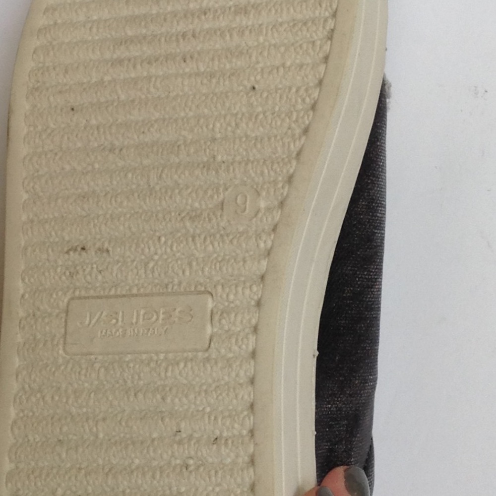 J/Slides Gray Metallic Canvas Platform Sneaker - image 8